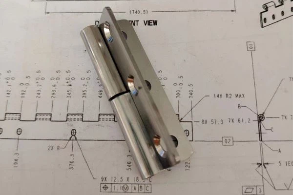 Polished cabinet door hinges