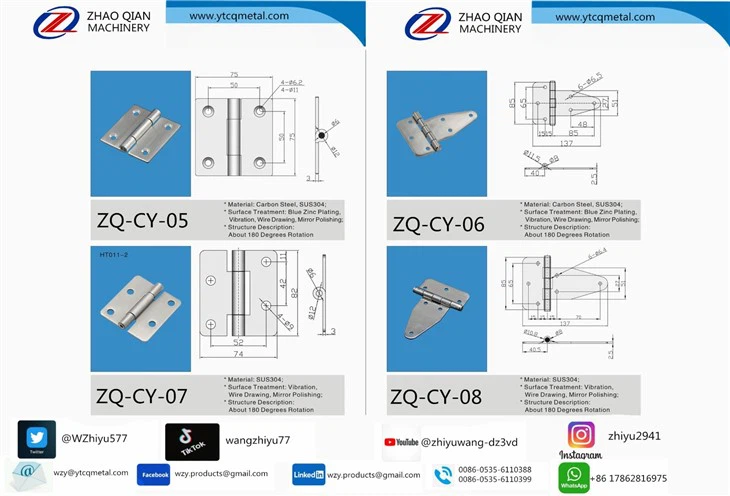 Brushed Stainless Steel Door Hinges